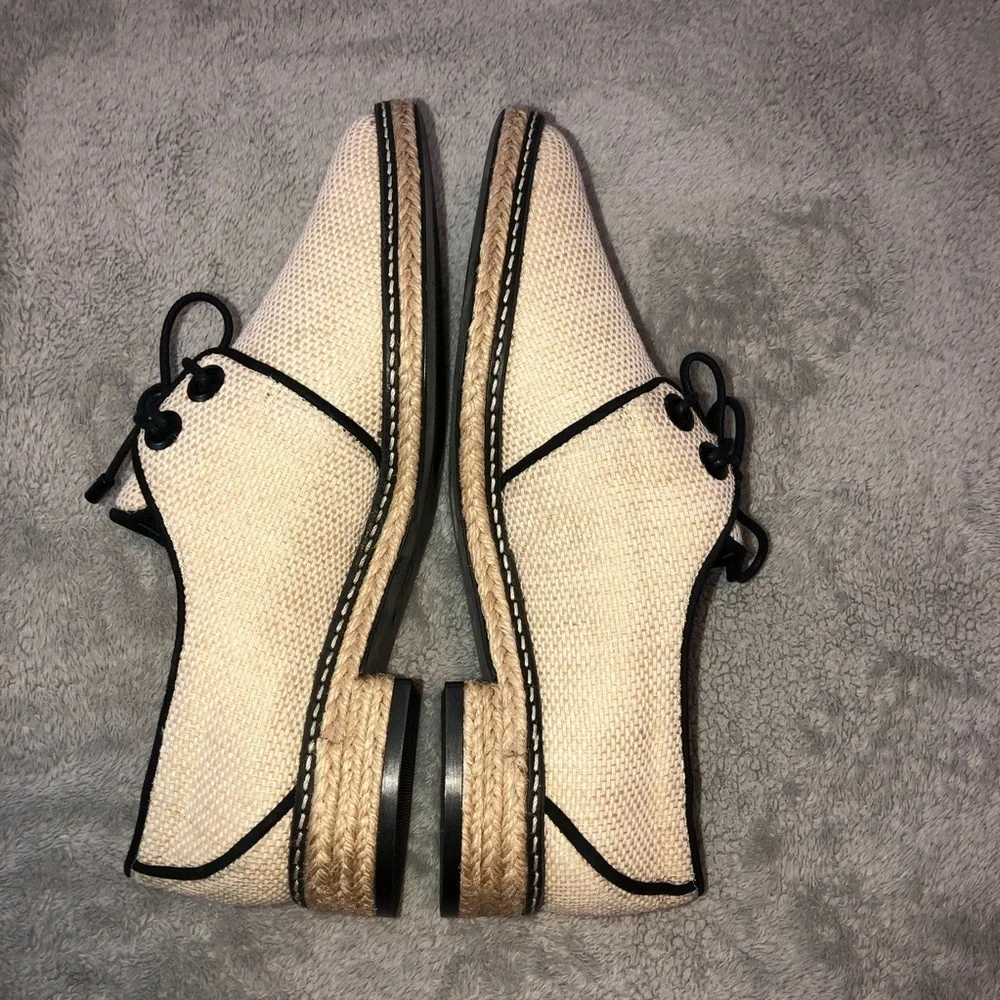 NWOT TORY BURCH Fawn Canvas Oxford Shoes Sz 6.5